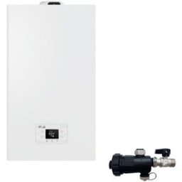 Riello Caldaia a Condensazione RLT 25 Kis 25 kW 20213292 LowNox Metano Completa Di Kit Fumi e Defangatore Omaggio KIT COASSIALE