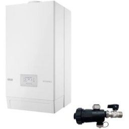 Riello Caldaia a Condensazione Residence Aqua 25 Bis 25 kW Metano Completa Di Kit Fumi e Defangatore Omaggio KIT COASSIALE