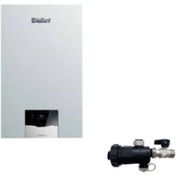 Vaillant Caldaia a Condensazione EcoTEC Plus VMI 30 CS/1-5 con Bollitore Metano/Gpl + Kit Scarico Fumi e Defangatore KIT COASSIALE