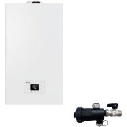 Riello Caldaia a Condensazione RLT 25 Kis 25 kW 20213293 LowNox GPL Completa Di Kit Fumi e Defangatore Omaggio KIT COASSIALE