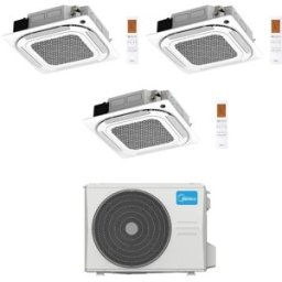 Midea Climatizzatore a Cassetta 4 Vie Trial Split MCA4U 9+18+18 con M5OE-42HFN8-Q Inverter R 32 Wi-Fi Optional Classe A++