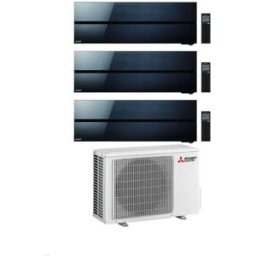 Mitsubishi Climatizzatore Trial Split Kirigamine MSZ-LN Nero 9+12+12 con MXZ-3F68VF3 Inverter R-32 Wi-Fi Classe A++