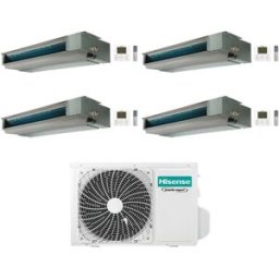 Hisense Climatizzatore Canalizzato Quadri Split serie Slim ADT 9+9+9+12 con 5AMW105U4RQC Inverter R32 Wi-Fi Optional Classe A++