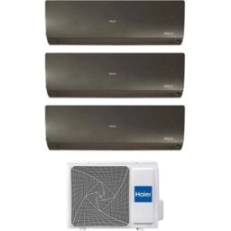 HAIER Climatizzatore Trial Split Flexis Plus Black 7+12+15 Con 3U70S2SR5FA Inverter Wi-Fi Classe A++