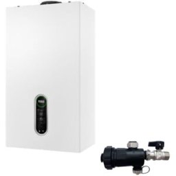 Riello Caldaia a Condensazione Family HM 35 Kis 32 kW Metano Completa Di Kit Fumi e Defangatore Omaggio KIT COASSIALE