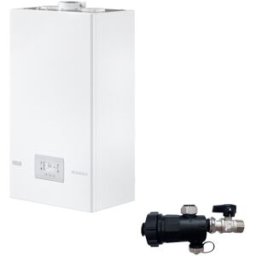 Riello Caldaia a Condensazione Residence IN 30 Kis LowNox 30 kW Metano Completa Di Kit Fumi con Defangatore Omaggio KIT COASSIALE