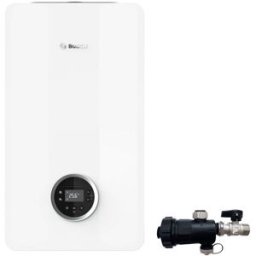 Bosch Junkers Caldaia a Condensazione Condens 4300i 24/30 C GC4300iW 30 kW Metano/Gpl Kit Scarico Fumi + Defangatore KIT COASSIALE