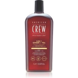 American Crew 3 in 1 Ginger + Tea shampoo, balsamo e gel doccia 3 in 1 per uomo 1000 ml