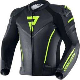 Rebelhorn Giacca Di Pelle Fighter Black / Fluo Yellow 46