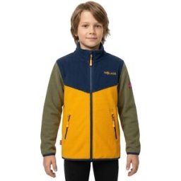 Trollkids Giacca Oppdal Xt Moss / Golden Yellow / Mystic Blue 140 cm