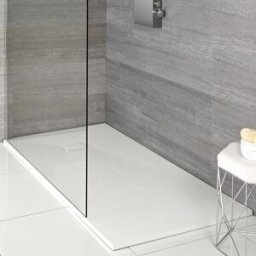 Hudson Reed Piatto Doccia Effetto Ardesia Bianco - 1000mm x 800mm - con Kit di Rialzo Angolare - Rockwell