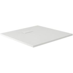 Hudson Reed Piatto Doccia Effetto Ardesia Bianco - 900mm x 900mm - con Kit di Rialzo per Nicchia - Rockwell