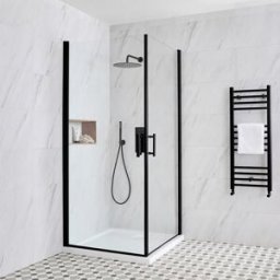 Box Doccia Angolare con Doppia Porta e Piatto Doccia - 700 x 700mm - Nox