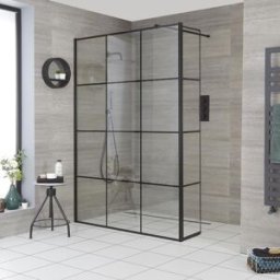 Parete Doccia Walk-in a Griglia Nera da 1950 x 800mm - Barq