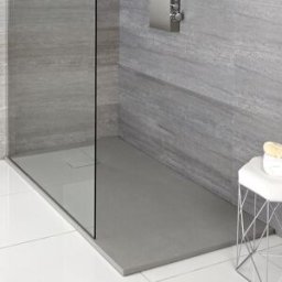 Hudson Reed Piatto Doccia Effetto Ardesia Grigio Chiaro - 1100mm x 700mm - senza Kit di Rialzo - Rockwell