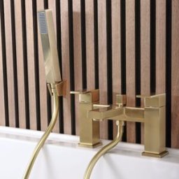 Hudson Reed Miscelatore per Vasca da Bagno con Doccia - Oro Satinato