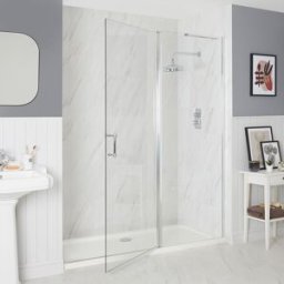 Box Doccia con Anta Battente Singola Tradizionale con Piatto Doccia - 700mm x 700mm - Langley