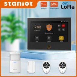 staniot Sistema di Allarme di Sicurezza LoRa Versione 7 Pollici WiFi 4G Tuya Smart Home Kit Antifurto con Distanza di Trasmissione 500m e Sirena Integrata