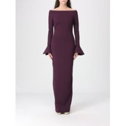 Solace London Abito lungo in crêpe Rosso Taglia 10