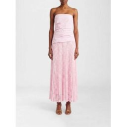 Simkhai Abito da sera lungo Annalise in jersey plissettato con spalle scoperte Rosa Taglia 2