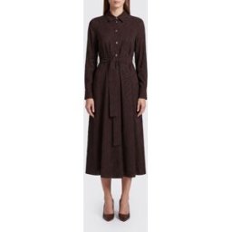 Pinko Abito chemisier midi in viscosa con stampa floreale e cintura Marrone Taglia 42
