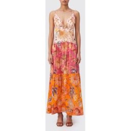 Farm Rio Abito midi Ligia in cotone a fantasia floreale con scollo a V Fantasia Taglia S