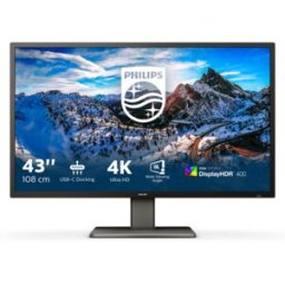 Philips Monitor 42,5 Led Va 16:9 4k Uhd 4ms 400 Cdm, Dp/hdmi Hub Usb-C, Pivot, Multimediale