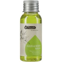 V-Touch Shampoo e gel doccia Oliva Pure 2 in 1 ; 35 ml; verde; 250 pz. / Pacco