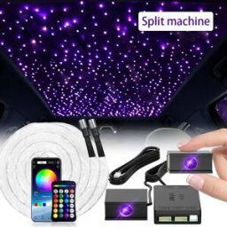 VASTFIRE Luce Stellare RGBW 1+1/2 Split Machine per Tetto Auto, 16 Colori, Controllo APP, Illuminazione a Fibra Ottica per Soffitto Stellato, per Auto e Casa
