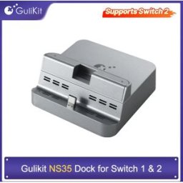 GuliKit Dock NS35 per Nintendo Switch 1/2, Docking Station HDMI 4K 60Hz con Ricarica Rapida PD 100W, Raffreddamento Migliorato per Switch 2