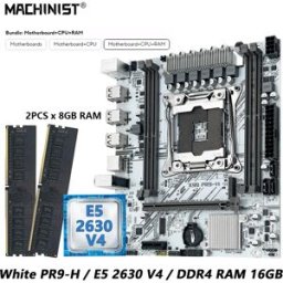 MACHINIST Scheda Madre White X99 PR9-H Combo con CPU Intel Xeon E5 2630 V4 LGA 2011-3, RAM DDR4 16GB, NVME M.2, Kit Opzionale