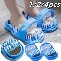 YOCITY 1-4 pezzi doccia detergente per i piedi spazzola per lavare i piedi rimuovere la pelle morta con ventosa per il bagno hotel pantofole strumenti per il bagno di casa