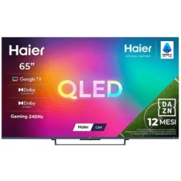 HAIER H65S90GUX TV D-LED, SMART 65", Silver,Abbonamento DAZN Full 12 mesi incluso