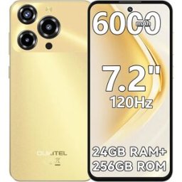 OUKITEL C69 4G [2025] Telefoni Cellulari Sbloccati, Smartphone Android 15, 24GB RAM +256GB ROM/1TB, 6000mAH, Display HD+ da 7.2" 120Hz