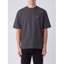 Maison Kitsuné T-shirt in cotone biologico con patch logo Chillax Fox Grigio Taglia M