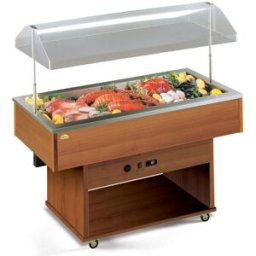 Tecfrigo Isola Buffet Refrigerata per Pesce Fresco DELIZIE-ATOLLO - Cappa Manuale o Motor