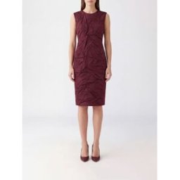 Max Mara Mini abito a tubino in raso senza maniche con effetto stropicciato Bordeaux Taglia 42