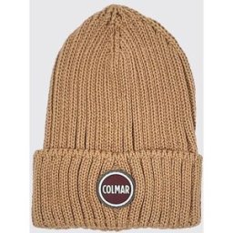 Colmar Berretto in misto lana vergine con risvolto e logo patch Beige Taglia OS