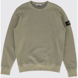 Stone Island Felpa girocollo da bambino in cotone con logo patch Marrone Taglia 10