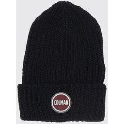 Colmar Berretto in misto lana vergine con risvolto e logo patch Blue Navy Taglia OS