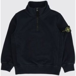 Stone Island Maglia a collo alto da bambino in cotone con patch logo Compass Blue Taglia 10