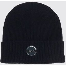 Colmar Berretto in 100% lana vergine con risvolto e logo patch Blue Navy Taglia OS