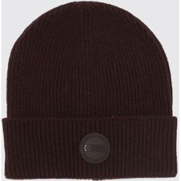 Colmar Berretto in 100% lana vergine con risvolto e logo patch Bordeaux Taglia OS