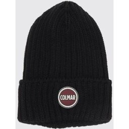 Colmar Berretto in misto lana vergine con risvolto e logo patch Nero Taglia OS