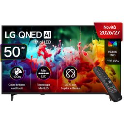 LG QNED MiniLED 50QNED70B6C TV MINI LED, SMART TV, 50 ", QLED, Processore a7 AI 4K Gen9, Classe F