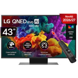 LG QNED MiniLED 43QNED87B6A TV MINI LED, SMART TV, 43 ", Mini Processore a7 AI 4K Gen9, Classe F