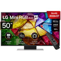 LG Mini RGB 87 50MRGB87B6B TV MINI LED, SMART TV, 50 ", RGB-MiniLED, Processore a8 AI 4K Gen3, Classe E