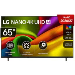 LG NANO 4K UHD AI NU85 65NU850B6LA TV LED, SMART TV, 65 ", Processore a7 Gen9, Classe F