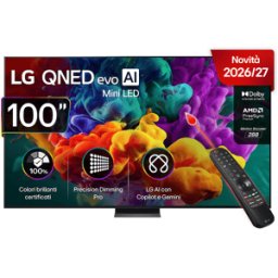 LG QNED MiniLED 100QNED87B6 TV MINI LED, SMART TV, 100 ", QLED, Processore a8 AI 4K Gen3, Classe E