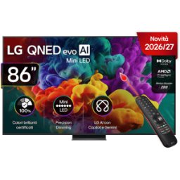 LG QNED MiniLED 86QNED87B6A TV MINI LED, SMART TV, 86 ", Mini Processore a8 4K Gen3 con AI, Classe D